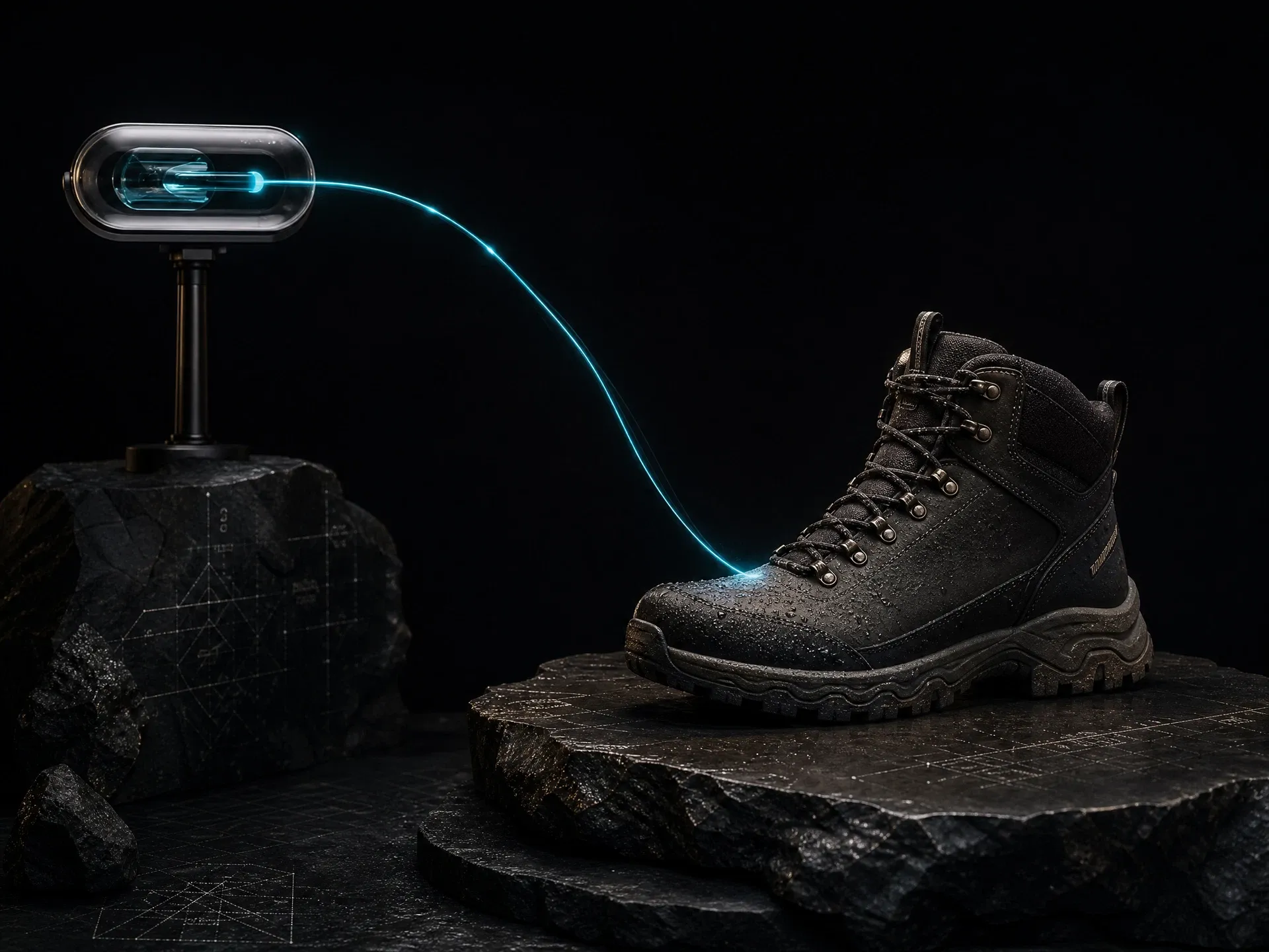 A search signal leading to a waterproof hiking boot result.